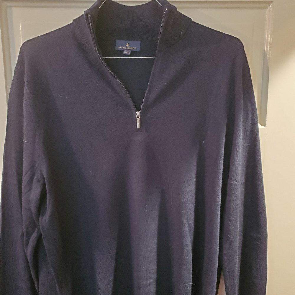 New, never worn half zip Suprima Cotton Blue Large sweater